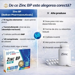 Zinc BP 10 mg, 40 comprimate, Balkan Pharmaceuticals - Img 6