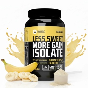 100% Whey Protein Isolate cu arome, Banană, 900 g, Balkan Pharmaceuticals - Img 2