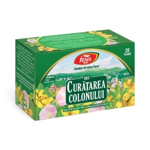 Ceai Curățarea Colonului D83, ajută la reglarea tranzitului intestinal, susține un scaun regulat și eliminarea naturală, 20 plicuri, Fares