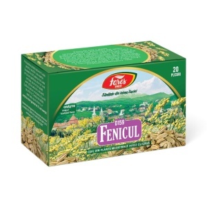 Ceai Fenicul D159, ajută la reducerea balonării, gazelor intestinale și spasmelor abdominale, susține digestia, 20 plicuri, Fares