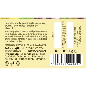 Ceai Laxativ, D76, 50 g, Fares - Img 5