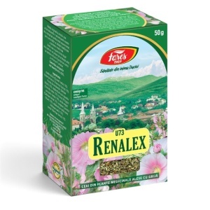 Ceai Renalex U73, susține sănătatea rinichilor și tractului urinar, contribuie la eliminarea lichidelor din organism, 50 g, Fares
