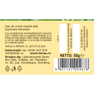 Ceai Urzică moartă albă U 94, 50 g, Fares - Img 5