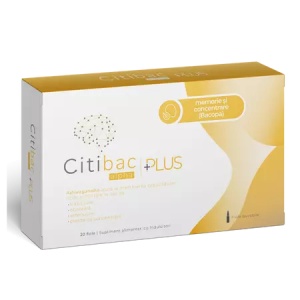 Citibac Alpha Plus pentru memorie și concentrare, 20 fiole, Naturpharma