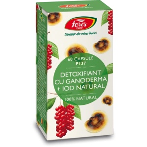 Detoxifiant cu Ganoderma + Iod Natural P137, 60 capsule, Fares