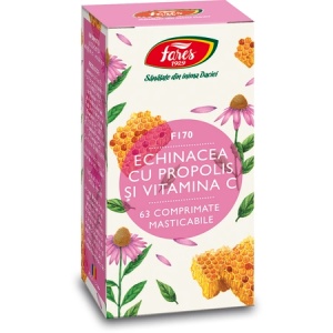 Echinacea cu Propolis și Vitamina C, F170, 63 comprimate, Fares