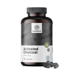 HealthyWorld, Activated Charcoal - cărbune activ, 180 capsule