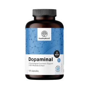 HealthyWorld Dopaminal - supliment alimentar pentru susținerea funcționării psihologice normale, energiei și reducerii oboselii, 120 capsule