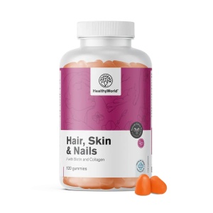 HealthyWorld, Hair, Skin & Nails - jeleuri pentru susținerea sănătății părului, pielii și unghiilor, 120 jeleuri