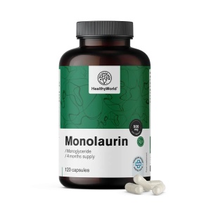 HealthyWorld, Monolaurin - monolaurină, supliment alimentar destinat susținerii organismului în perioade solicitante, 120 capsule - Img 2