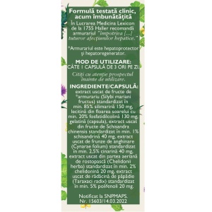 Hepatofit Forte D100, capsule pentru protecția și regenerarea ficatului, cu armurariu și fosfolipide, 63 capsule, Fares - Img 2