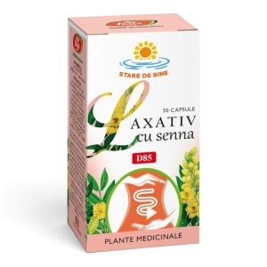 Laxativ cu Senna D85, capsule ce ajută la accelerarea tranzitului intestinal și contribuie la eliminarea naturală, 30 capsule, Fares