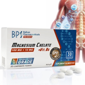 Magnesium Chelate + Vit. B6, 100 mg, 30 capsule, Balkan Pharmaceuticals - Img 2
