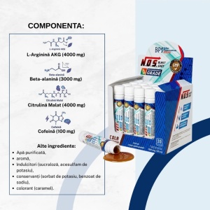 N.O.S Blast Shot cu L-Arginină, L-Citrulină și Beta-Alanină, 25 ml, Balkan Pharmaceuticals - Img 6