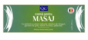 Q4U Cremă de Masaj cu Iederă, Germeni de Grâu și Ulei din Sâmburi de Struguri, hidratează și emoliază pielea, ideală pentru masaj prelungit, 500 ml, Tis Farmaceutic - Img 3