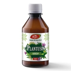 Sirop Plantusin R8, pentru tuse uscată, iritativă și productivă și calmarea gâtului, cu extracte din plante, 250 ml, Fares