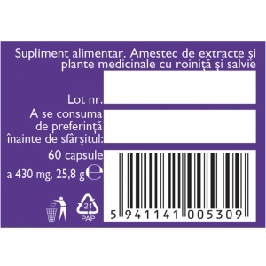 Tiroidă M109, capsule care susțin funcția tiroidei și echilibrul hormonal și contribuie la calm și relaxare, 60 capsule, Fares - Img 5