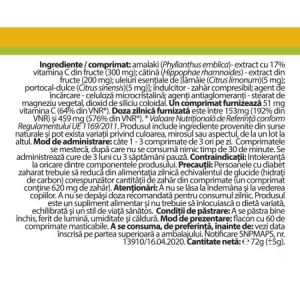 Vitamina C Naturală cu Cătină și Amalaki, 60 comprimate masticabile, Dacia plant - Img 3