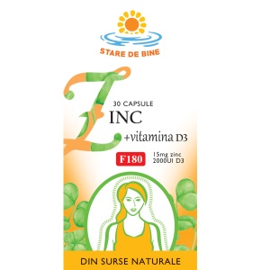 Zinc cu Vitamina D3, F180, 30 capsule, Fares - Img 2