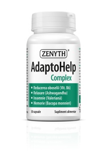 AdaptoHelp Complex, cu Ashwagandha, Rhodiola și Brahmi, ajută la adaptarea organismului la stres, susține concentrarea și reducerea oboselii, 30 capsule, Zenyth
