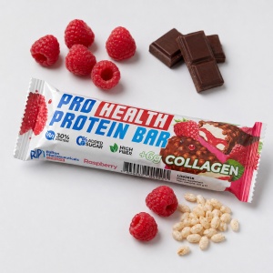 Baton Proteic, Raspberry + Collagen, 50 g, Balkan Pharmaceuticals - Img 2