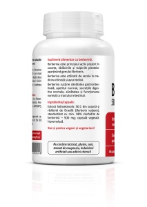 Berberină 500 mg, extract standardizat 98%, ajută la menținerea glicemiei în limite normale, susține metabolismul glucidelor și grăsimilor, 60 capsule, Zenyth - Img 3