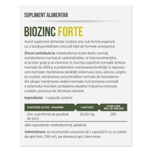 Biozinc Forte, 30 capsule, Parapharm - Img 2