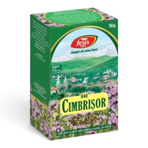 Ceai Cimbrișor iarbă R40, contribuie la confortul respirator și digestiv și ajută la fluidificarea secrețiilor bronșice, 50 g, Fares