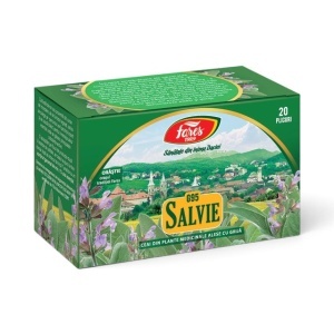 Ceai de Salvie G95, contribuie la confortul în perioada menopauzei, ajută la reducerea transpirației excesive, 20 plicuri, Fares