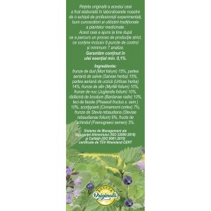 Ceai Glicostat M96, contribuie la menținerea glicemiei în limite normale și susține metabolismul glucidelor, 50 g, Fares - Img 3
