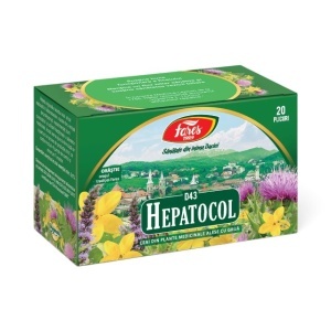 Ceai Hepatocol D43, susține sănătatea ficatului și buna funcționare a bilei, ajută la digestia grăsimilor, 20 plicuri, Fares