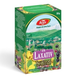 Ceai Laxativ D76, ajută la menținerea unui tranzit intestinal normal și contribuie la eliminarea ușoară a scaunului, 50 g, Fares