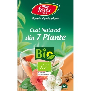 Ceai natural din 7 Plante BIO, 20 plicuri, Fares - Img 2