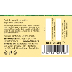 Ceai Salcie scoarță L 91, 50 g, Fares - Img 5