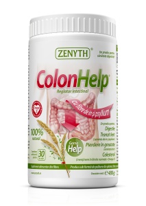 ColonHelp, cu psyllium și semințe de in, susține tranzitul intestinal și digestia, ajută la reducerea balonării, 480 g pulbere, Zenyth