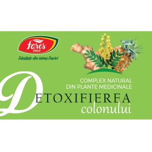 Complex natural din plante medicinale Detoxifierea colonului, D92, 28 plicuri, Fares - Img 6