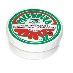 Cremă tip balsam cu extract total de gălbenele, 20 g, Ceta Sibiu