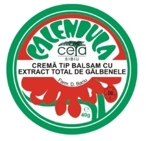 Cremă tip balsam cu extract total de gălbenele, 40 g, Ceta Sibiu