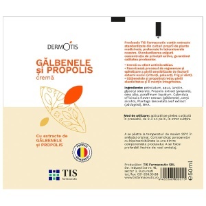 DermoTis Gălbenele și Propolis cremă, 50 ml, Tis Farmaceutic - Img 2