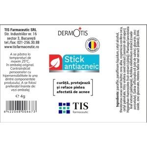 DermoTis Stick antiacneic, 4 gr, Tis Farmaceutic - Img 2