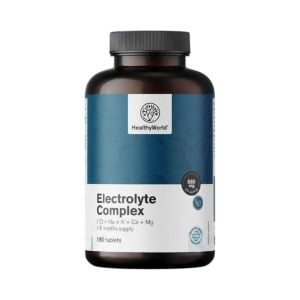 Electrolyte Complex, supliment alimentar destinat susținerii hidratării, echilibrului mineral și funcției musculare, cu 5 electroliți, 180 tablete, HealthyWorld