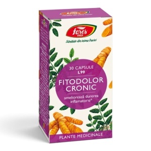 Fitodolor Cronic L99, capsule care ajută la reducerea durerilor musculare și articulare și susțin protecția articulațiilor, 30 capsule, Fares
