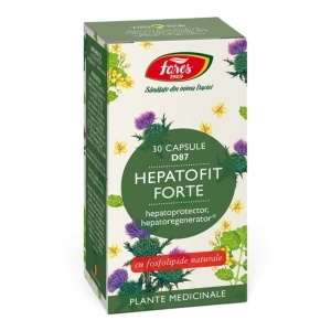 Hepatofit Forte D87, capsule pentru protecția și regenerarea ficatului, cu armurariu și fosfolipide, 30 capsule, Fares
