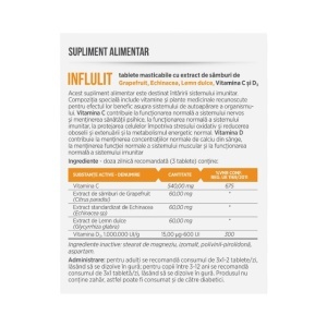 Influlit, cu vitaminele C, D3, echinacea și extract de sâmburi de grapefruit, susține imunitatea și rezistența organismului, 30 comprimate, Parapharm - Img 2