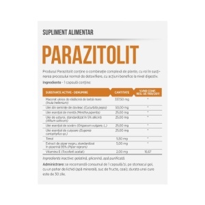 Parazitolit, cu usturoi, sovârv și cuișoare, susține echilibrul florei intestinale și sănătatea digestivă, 30 capsule, Parapharm - Img 2