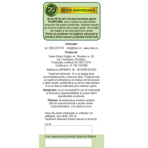 Plantusin pentru copii, sirop cu fructoză, R35, 250 ml, Fares - Img 4