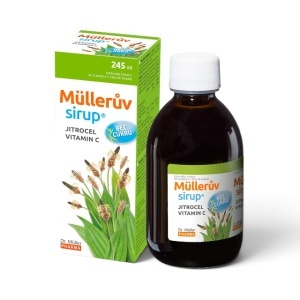 Sirop cu plante și Vitamina C, supliment alimentar destinat susținerii sănătății căilor respiratorii și imunității, fără zahăr, 245 ml, Dr. Müller Pharma