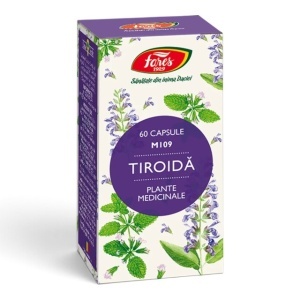 Tiroidă M109, capsule care susțin funcția tiroidei și echilibrul hormonal și contribuie la calm și relaxare, 60 capsule, Fares