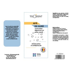 Tisodent Apă de gură clorhexidină 0.1%, 250 ml, Tis Farmaceutic - Img 2