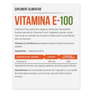 Vitamina E, 100, 30 capsule, Parapharm - Img 2